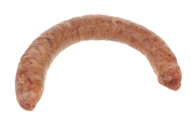 Traditional Polish sausage isolated on white background