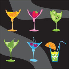 goblet with different fruits