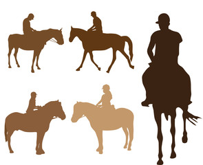 horse rider vector silhouette