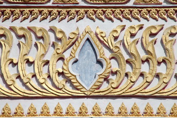 art carving on gable of Wat Nong Don, Borabue, Mahasarakam