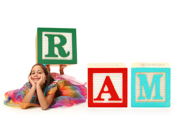 Girl with Alphabet Block  RAM