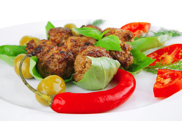 roasted cutlets on basil
