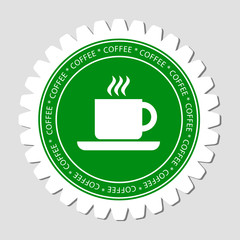 Hot Coffee Cup Sign Label