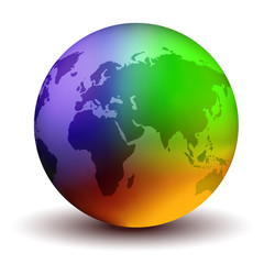 3D Multicolor Earth Globe