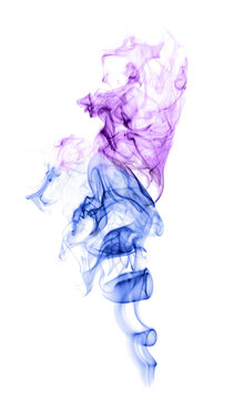 Colorful smoke isolated on white