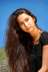Fototapeta premium Charming girl in sunlight.