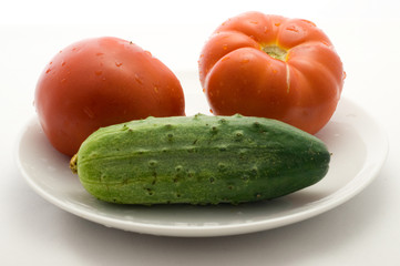 Tomatoes and cucumber