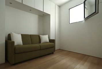 modern sofa in a small room