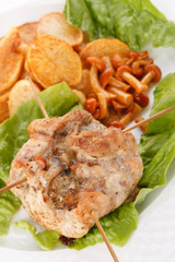 meat with with mushrooms and potatoes