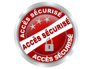 accés sécurisé bouton web rouge effet gel