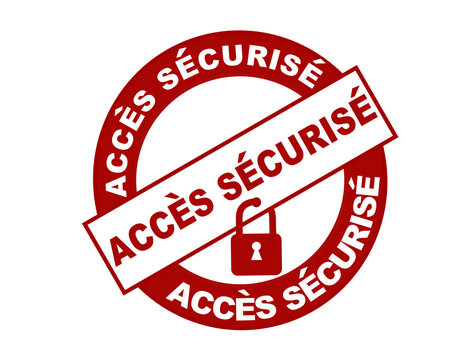 acces securise vignette ou bouton web rouge cadena