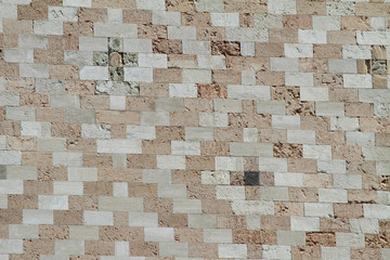 fragment of marble facade of Ducal Palace in Venice, Italy