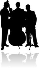 Silouette einer Band / Musikgruppe