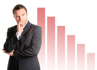 Businessman with an Diagramm
