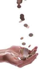 hands with some money