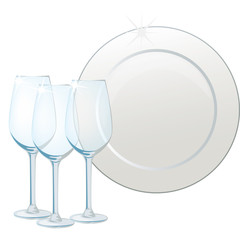 piatto e bicchiere