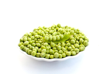 Peas in a white plate