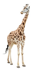 Fototapeta premium Giraffe half-turn looking cutout