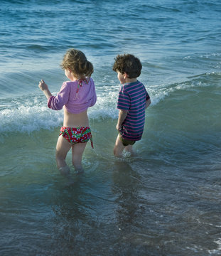 two kids at sea