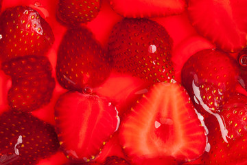strawberries in gelatin