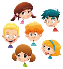 Foto op Plexiglas Set of different character expressions. Vector illustration. © ddraw