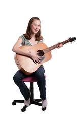 Fototapeta premium Teen Playing Guitar Grouping
