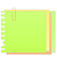 Vector sticky note with paper clip
