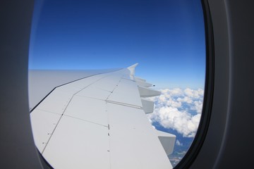 Fototapeta premium Through the window of the plane