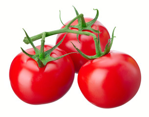 сherry tomatoes isolated on the white