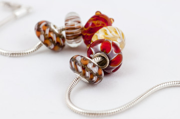 red beads on a bracelet