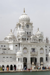 Clock tower in the Golden Temple, Amritsar, Punjab, India