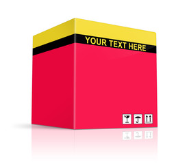 caja sobre fondo blanco, preparada para sus graficos