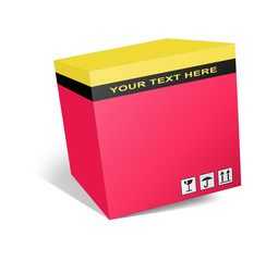 Caja sobre fondo blanco, preparada para sus graficos