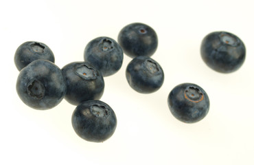 Blueberries on white background