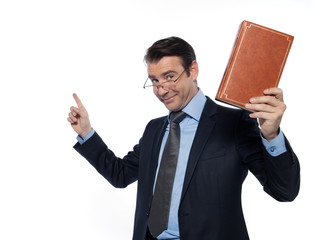 man caucasian teacher professor lecturing isolated studio
