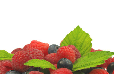 Blueberries and raspberries