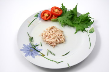 piatto decorato di cibo per gatti