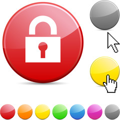 Padlock glossy button.