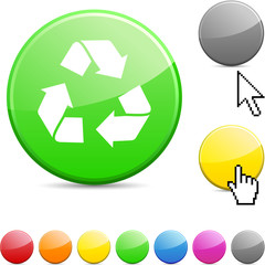Recycle glossy button.