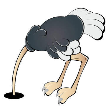 recommend clip art: strauß cartoon kopf im sand