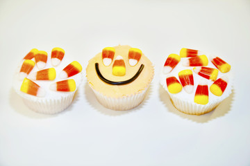Three halloween cupcakes