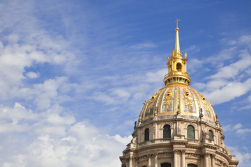 Naklejka premium Dome of Les Invalides chapel, Paris. France