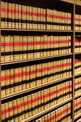 old law books on library shelf