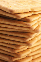 Stack of crackers close-up