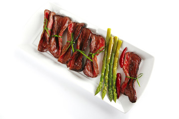 beef meat with asparagus