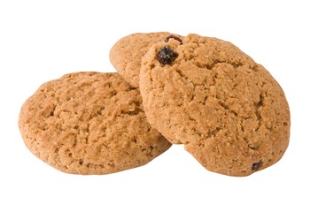 oatmeal cookies over white.