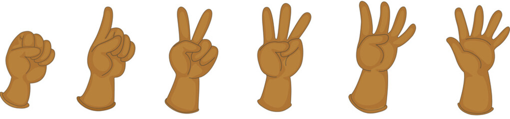 Hands showing figures