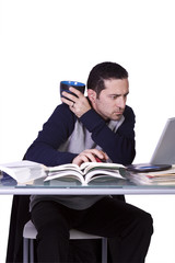 Businessman at His Desk Working
