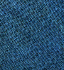 Blue jute canvas, diagonal swatch