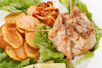 meat with with mushrooms and potatoes